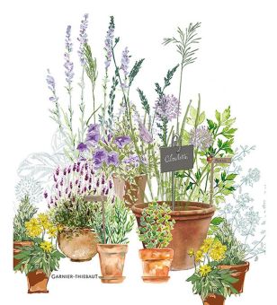 Garnier-Thiebaut Geschirrtuch Jardin Aromatique Provence 50x70 cm 