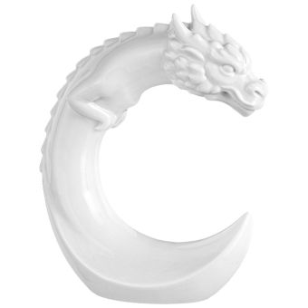 Meissen Chinesisches Tierkreiszeichen Drache Weiß H 12,5 cm 