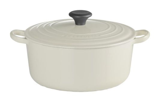 Le Creuset Runder Bräter Tradition 26 cm mit Phenolknopf Signature Creme 