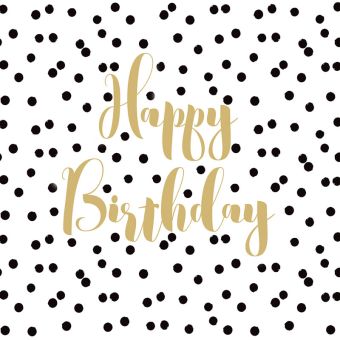 Paperproducts Design Servietten 33x33 cm 20 Stk. Birthday Confetti Schwarz/Weiß 