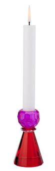 Gift Company Sari Kristallglas Kerzenhalter H11 5 cm Konus pink/rot gs 