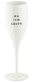 Koziol Superglas 100ml mit Druck Cheers No. 1 Ich Du Läuft cotton white 