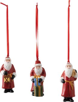 Villeroy & Boch Nostalgic Ornaments Ornamente Santa Claus, Set 3-tlg. 8x3,5 cm 