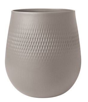 Villeroy & Boch Collier Vase Carré Groß 21x21x23 cm Manufacture Taupe 