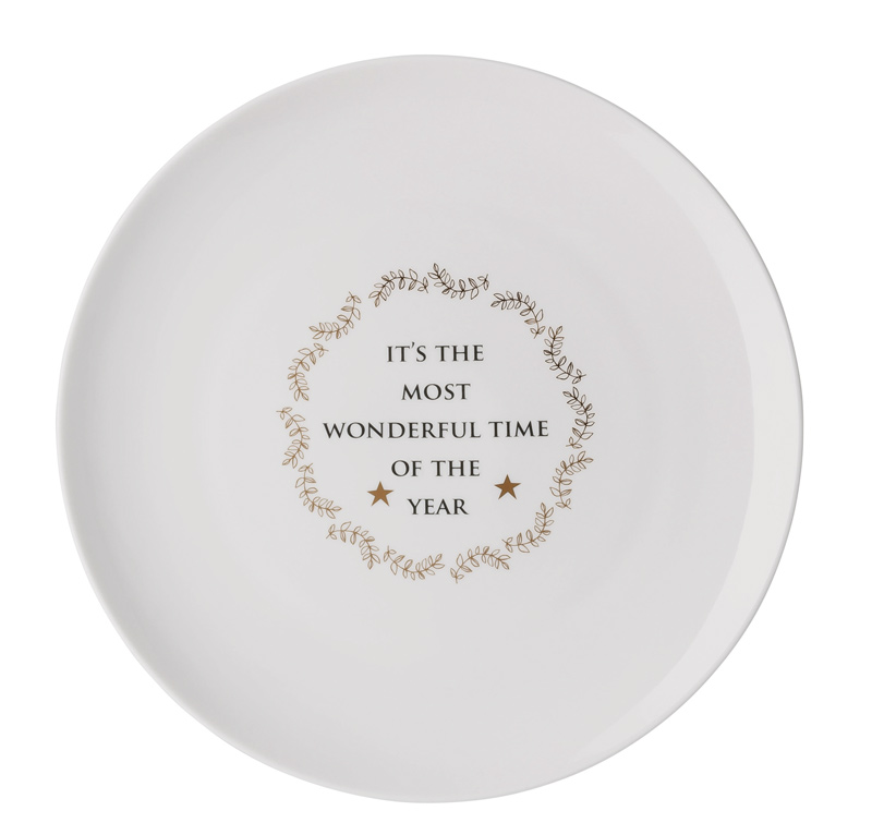 Weihnachten 2022 Hutschenreuther Hutschenreuther Merry Christmas Teller Flach 22 cm Shiny Gold